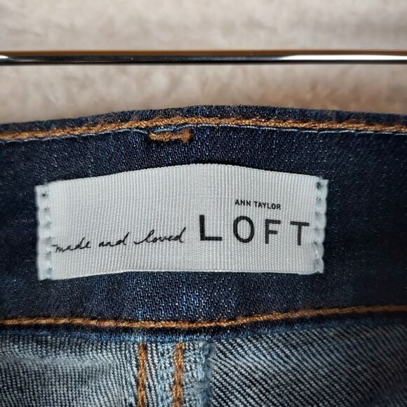 LOFT Women’s Modern Straight Jeans Size 6 28 Dark Wash Denim Classic Mid Rise - Picture 4 of 10